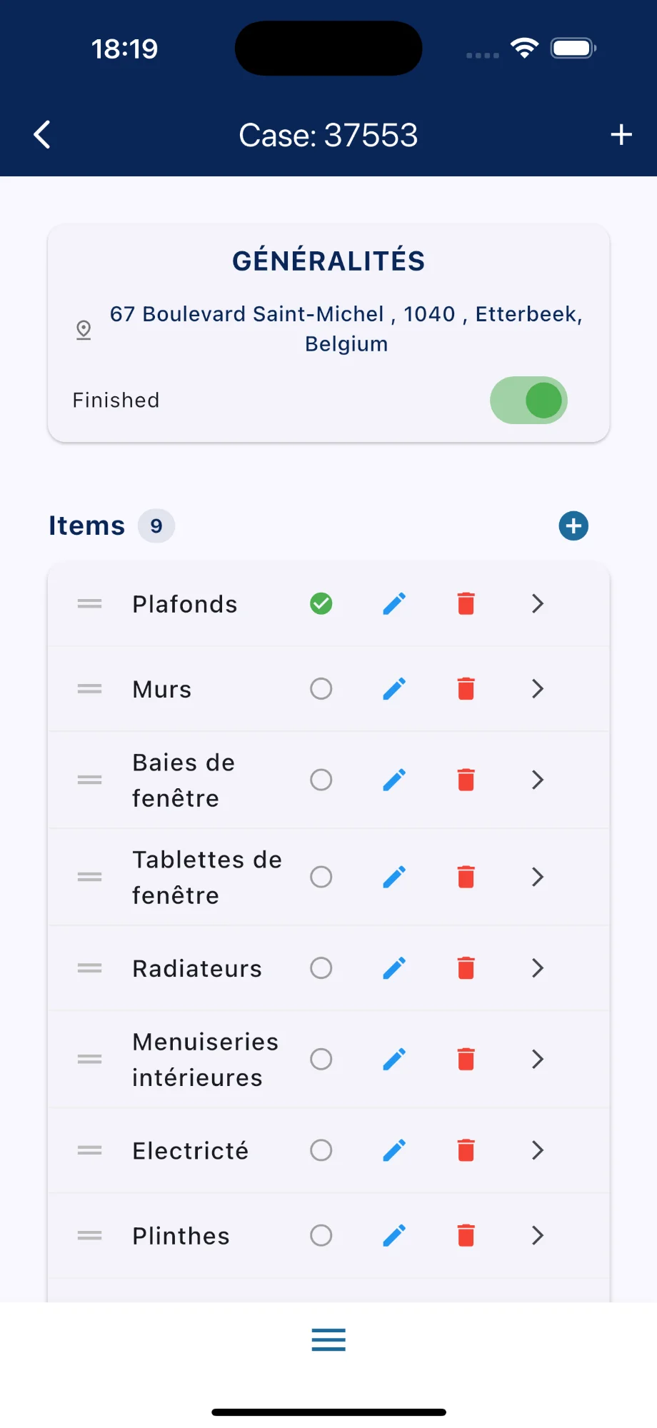 Éléments d'inspection