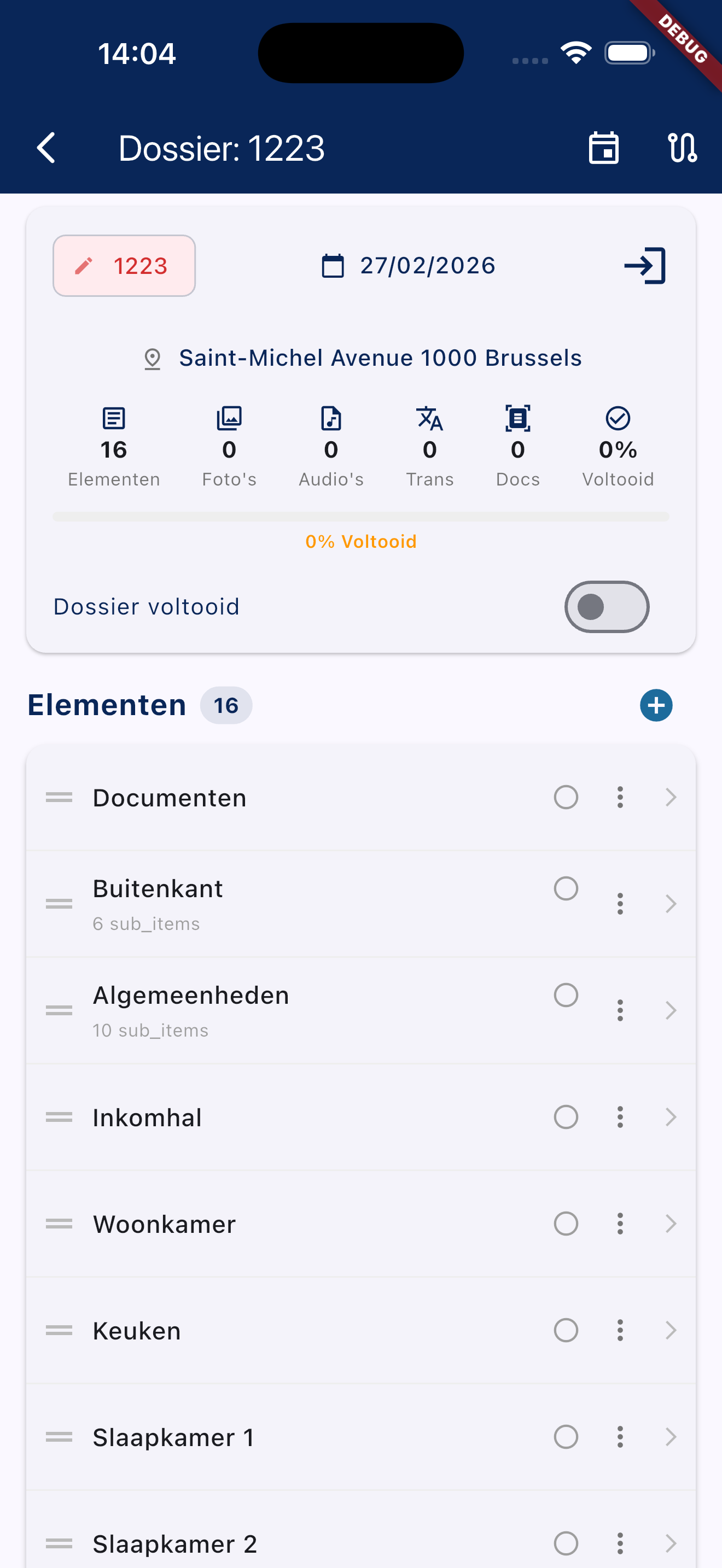Éléments d'inspection